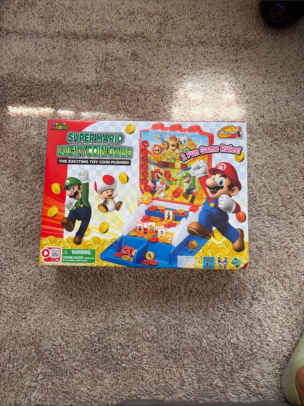 Super Mario Lucky Coin Game - Red & Blue Toy Pusher